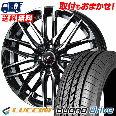 185/55R15 82V LUCCINI Buono Drive WEDS LEONIS SK サマータイヤホイール4本セット 【取付対象】