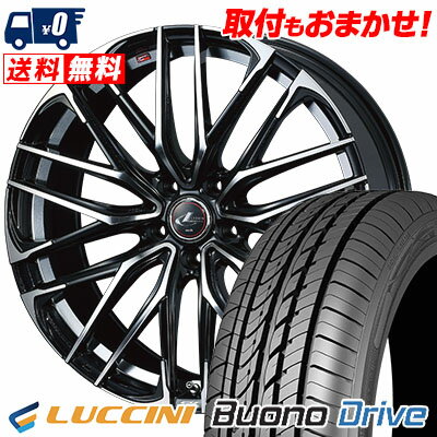 205/55R16 91V LUCCINI Buono Drive WEDS LEONIS SK サマータイヤホイール4本セット 【取付対象】