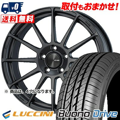 185/55R15 82V LUCCINI Buono Drive ENKEI PF03 サマータイヤホイール4本セット 【取付対象】
