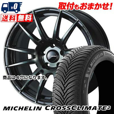 195/50R16 88V XL MICHELIN CROSSCLIMATE 2 WedsSport SA-62R サマータイヤホイール4本セット 【取付対象】
