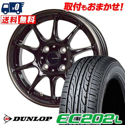 185/65R14 86S DUNLOP EC202L G-SPEED P-07 サマータイヤホイール4本セット 【取付対象】