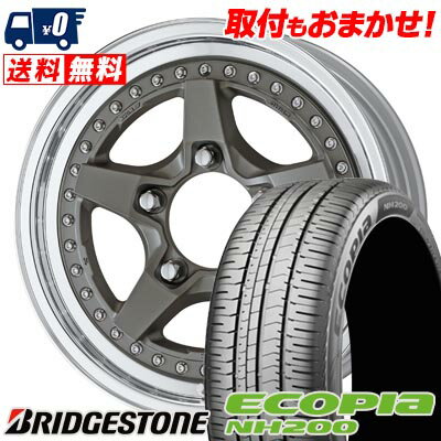 205/60R16 92H BRIDGESTONE ECOPIA NH200 WORK CRAG GALVATRE2 サマータイヤホイール4本セット 【取付対象】