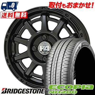 185/70R14 88S BRIDGESTONE ブリヂストン ECOPIA NH200 H4 MOTOR X1 H4モーター X1 サマータイヤホイール4本セット 【取付対象】