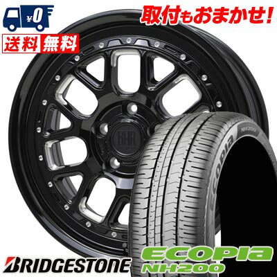 205/60R16 92H BRIDGESTONE ECOPIA NH200 BARKLEY HARDROCK HURON サマータイヤホイール4本セット 【取付対象】
