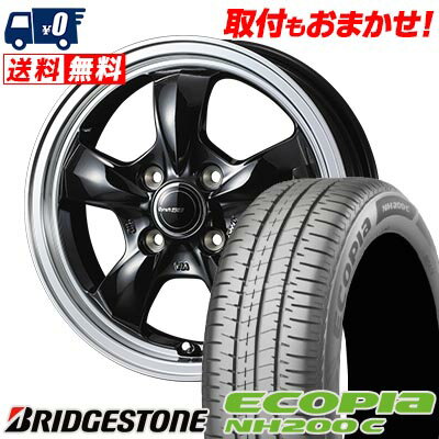 155/65R14 75H BRIDGESTONE ブリヂストン ECOPIA NH200C Gyraft 5S グラフト 5S サマータイヤホイール4本セット 【取付対象】