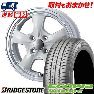 165/55R15 75V BRIDGESTONE ECOPIA NH200C Gyraft 5S サマータイヤホイール4本セット 【取付対象】