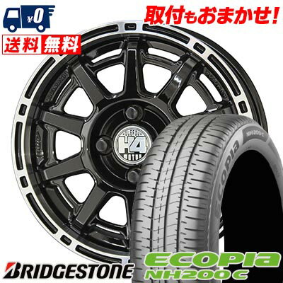 165/60R14 75H BRIDGESTONE ブリヂストン ECOPIA NH200C H4 MOTOR X1 H4モーター X1 サマータイヤホイール4本セット 【取付対象】