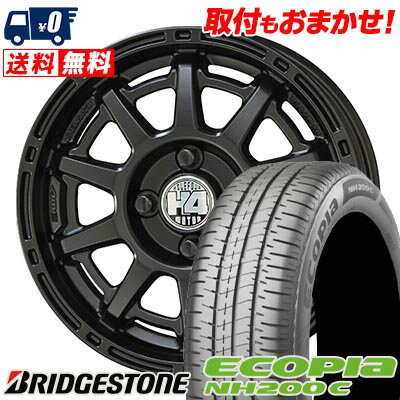 165/55R14 72V BRIDGESTONE ECOPIA NH200C H4 MOTOR X1 サマータイヤホイール4本セット 【取付対象】