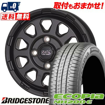 165/55R15 75V BRIDGESTONE ECOPIA NH200C MAD CROSS RANGER サマータイヤホイール4本セット 【取付対象】