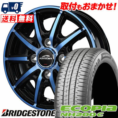 165/65R14 79S BRIDGESTONE ECOPIA NH200C SCHNEIDER RX10-K サマータイヤホイール4本セット 【取付対象】
