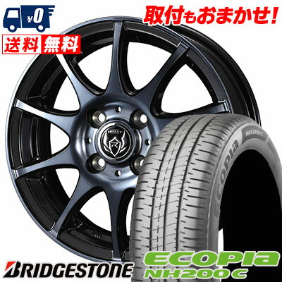 155/65R13 73S BRIDGESTONE ECOPIA NH200C RIZLEY KC サマータイヤホイール4本セット 【取付対象】