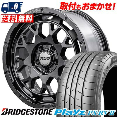 215/45R18 93W BRIDGESTONE Playz PX-RV2 TEAM DAYTONA M9+ SPEC M サマータイヤホイール4本セット 【取付対象】