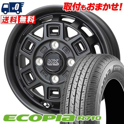 145/80R12 86/84N BRIDGESTONE ECOPIA R710 MAD CROSS AEVER サマータイヤホイール4本セット 【取付対象】