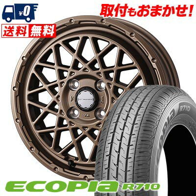 145/80R12 80/78N BRIDGESTONE ECOPIA R710 MUDVANCE 09 サマータイヤホイール4本セット 【取付対象】