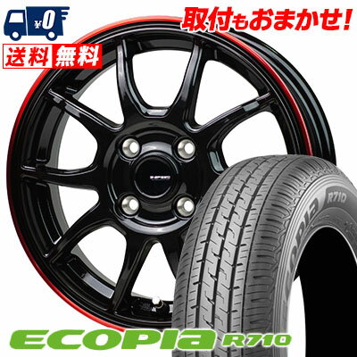 145/80R12 80/78N BRIDGESTONE ECOPIA R710 G-SPEED P-06 サマータイヤホイール4本セット 【取付対象】