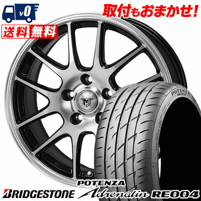 245/40R18 95W BRIDGESTONE POTENZA Adrenalin RE004 JP STYLE MJ02 サマータイヤホイール4本セット 【取付対象】