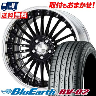 245/40R20 99W XL YOKOHAMA ヨコハマ BLUE EARTH RV02 ブルーアース RV02 WORK LANVEC LF1 ワーク ランベック エルエフワン サマータイヤホイール4本セット