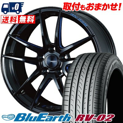 225/45R19 96W XL YOKOHAMA ヨコハマ BLUE EARTH RV02 ブルーアース RV-02 WedsSport RN-55M ウェッズスポーツ RN-55M サマータイヤホイール4本セット