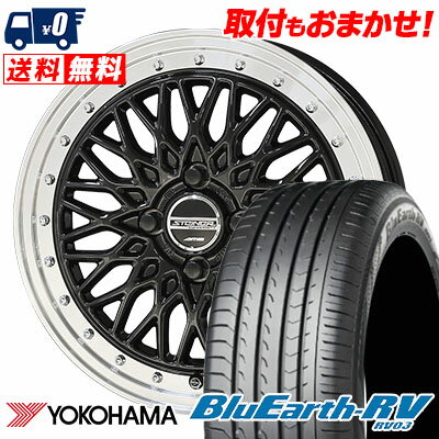 185/60R15 84H YOKOHAMA BLUE EARTH RV03 STEINER FTX サマータイヤホイール4本セット 【取付対象】