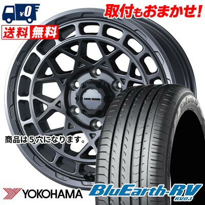 195/60R16 89V YOKOHAMA BLUE EARTH RV03 MUDVANCE X Type M サマータイヤホイール4本セット 【取付対象】