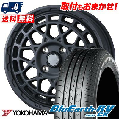 155/65R14 75H YOKOHAMA BLUE EARTH RV03 CK MUDVANCE X Type M サマータイヤホイール4本セット 【取付対象】
