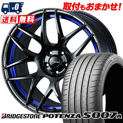 215/40R18 89Y XL BRIDGESTONE ブリヂストン POTENZA S007A WedsSport SA-27R ウェッズスポーツ SA-27R サマータイヤホイール4本セット 【取付対象】