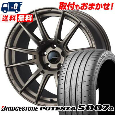 205/55R17 91Y BRIDGESTONE POTENZA S007A WedsSport SA-62R サマータイヤホイール4本セット 【取付対象】