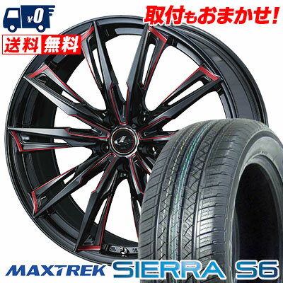 235/60R18 103H MAXTREK SIERRA S6 WEDS LEONIS GX サマータイヤホイール4本セット 【取付対象】