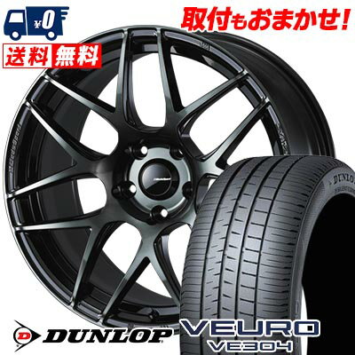 215/60R17 96H DUNLOP ダンロップ VEURO VE304 WedsSport SA-27R ウェッズスポーツ SA-27R サマータイヤホイール4本セット 【取付対象】