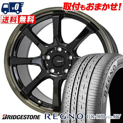 225/60R18 100H BRIDGESTONE REGNO GR-X3 TYPE RV G・SPEED P-08 サマータイヤホイール4本セット 【取付対象】