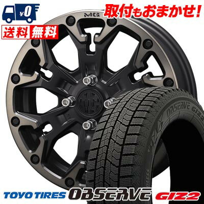 155/65R14 75Q TOYO TIRES OBSERVE GARIT GIZ2 MG GOLEM Jr. スタッドレスタイヤホイール4本セット 【取付対象】