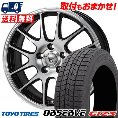 205/60R16 96Q XL TOYO TIRES OBSERVE GIZ3 JP STYLE MJ02 スタッドレスタイヤホイール4本セット 【取付対象】