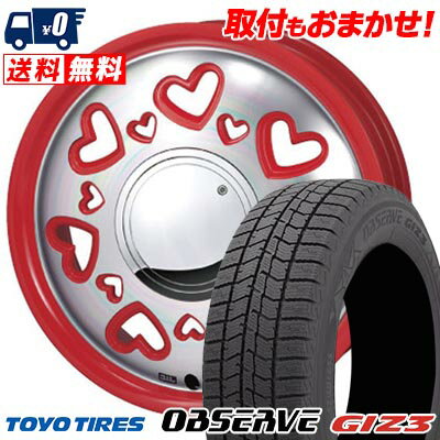 165/55R15 75Q TOYO TIRES OBSERVE GIZ3 K-Quty スタッドレスタイヤホイール4本セット 【取付対象】