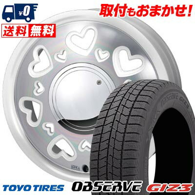 165/55R15 75Q TOYO TIRES OBSERVE GIZ3 K-Quty スタッドレスタイヤホイール4本セット 【取付対象】