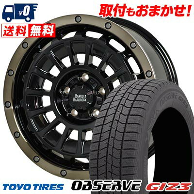 215/65R16 98Q TOYO TIRES OBSERVE GIZ3 BARKLEY HARDROCK ROGAN スタッドレスタイヤホイール4本セット 【取付対象】