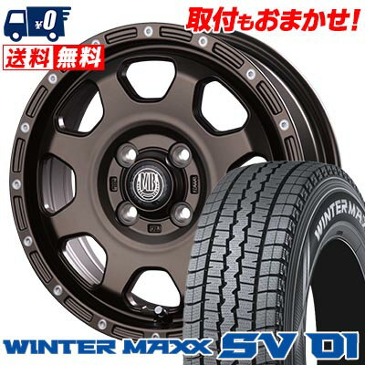 145/80R12 86/84N DUNLOP WINTER MAXX SV01 MUD BAHN XR-910K スタッドレスタイヤホイール4本セット 【取付対象】