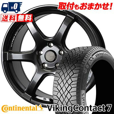 235/60R18 107T XL CONTINENTAL VikingContact7 CROSS SPEED HYPER EDITION RS6 スタッドレスタイヤホイール4本セット 【取付対象】