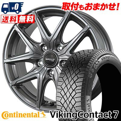 225/40R18 92T XL CONTINENTAL VikingContact7 SIBILLA NEXT F05 スタッドレスタイヤホイール4本セット 【取付対象】