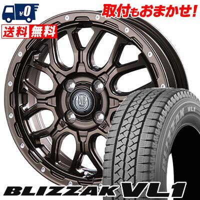 145R12 8PR BRIDGESTONE BLIZZAK VL-1 MUD BAHN XR-800M スタッドレスタイヤホイール4本セット 【取付対象】