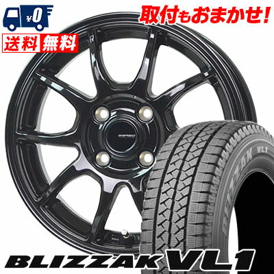 145R12 8PR BRIDGESTONE ブリヂストン BLIZZAK VL-1 ブリザック VL1 G-SPEED G-06 Gスピード G-06 スタッドレスタイヤホイール4本セット【取付対象】