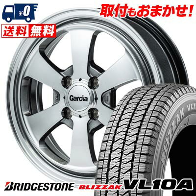 155/80R12 88/87N BRIDGESTONE BLIZZAK VL10A Garcia Dallas6 スタッドレスタイヤホイール4本セット 【取付対象】