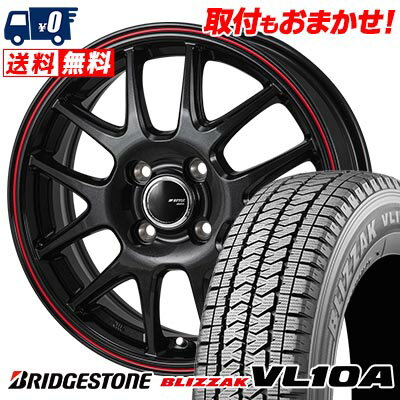 145/80R13 88/86N BRIDGESTONE BLIZZAK VL10A JP STYLE Jefa スタッドレスタイヤホイール4本セット 【取付対象】