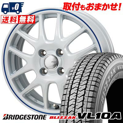 155/80R12 88/87N BRIDGESTONE BLIZZAK VL10A JP STYLE Jefa スタッドレスタイヤホイール4本セット 【取付対象】