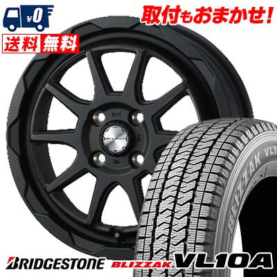 155/80R12 88/87N BRIDGESTONE BLIZZAK VL10A WEDS MUD VANCE06 スタッドレスタイヤホイール4本セット 【取付対象】