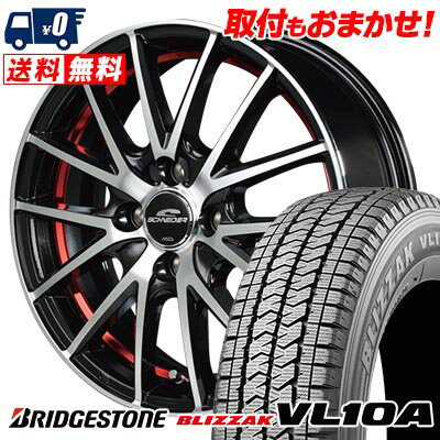 155/80R12 88/87N BRIDGESTONE BLIZZAK VL10A SCHNEIDER RX27 スタッドレスタイヤホイール4本セット 【取付対象】