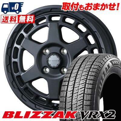 155/65R14 75Q BRIDGESTONE BLIZZAK VRX2 MUDVANCE X Type S スタッドレスタイヤホイール4本セット 【取付対象】