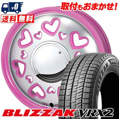 155/65R14 75Q BRIDGESTONE BLIZZAK VRX2 K-Quty スタッドレスタイヤホイール4本セット 【取付対象】