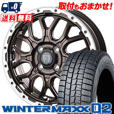 155/70R12 73Q DUNLOP WINTER MAXX 02 WM02 MUD BAHN XR-800M スタッドレスタイヤホイール4本セット 【取付対象】