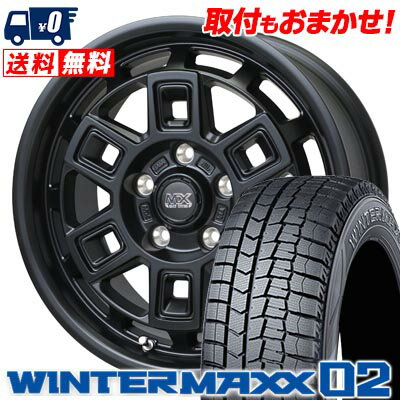 215/65R16 98Q DUNLOP WINTER MAXX 02 WM02 MAD CROSS AEVER スタッドレスタイヤホイール4本セット 【取付対象】