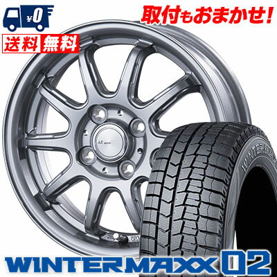 155/65R13 73Q DUNLOP ダンロップ WINTER MAXX 02 WM02 ウインターマックス 02 AZ sports RC-10 AZスポーツ RC-10 スタッドレスタイヤホイール4本セット【取付対象】